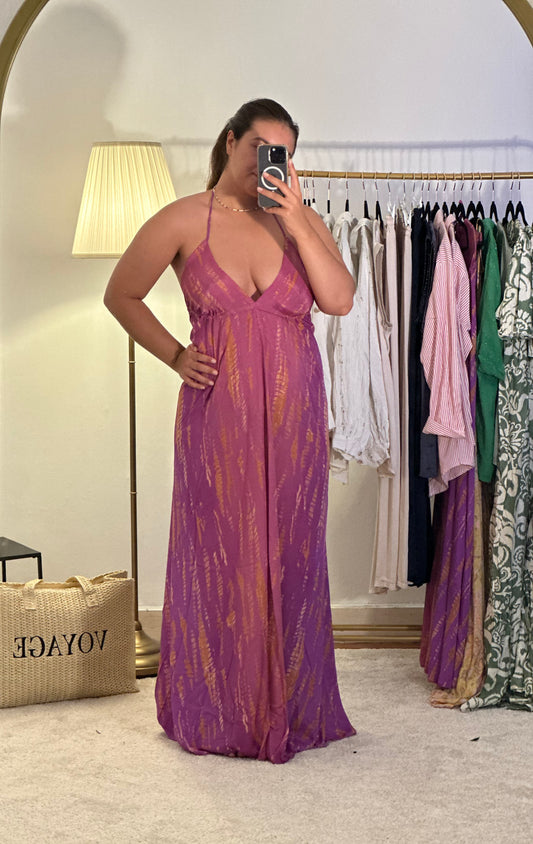 Robe dos nu Eva violet